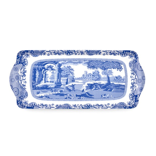 Spode Blue Italian Sandwich Tray, Rectangular Melamine – (15.25" x 6.5")