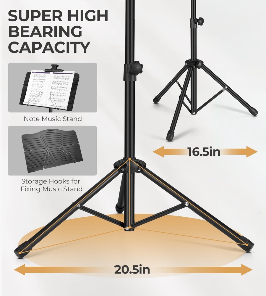 Music Stand, Vangoa Folding Sheet Stand + Microphone