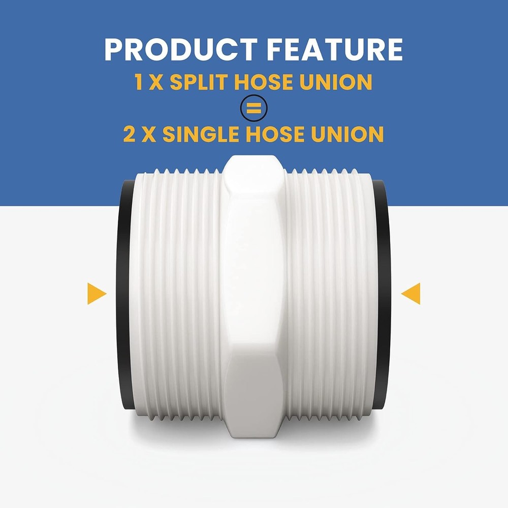 Pool Split Hose Connector Replacement for Intex & Coleman Above 2Pack, White