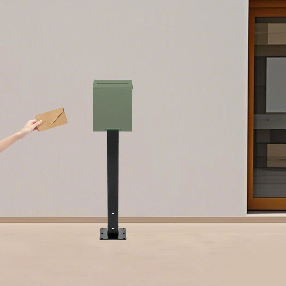 Mailbox Post with Post Base Mailbox Mounting Post Mailbox Post for Outside Black