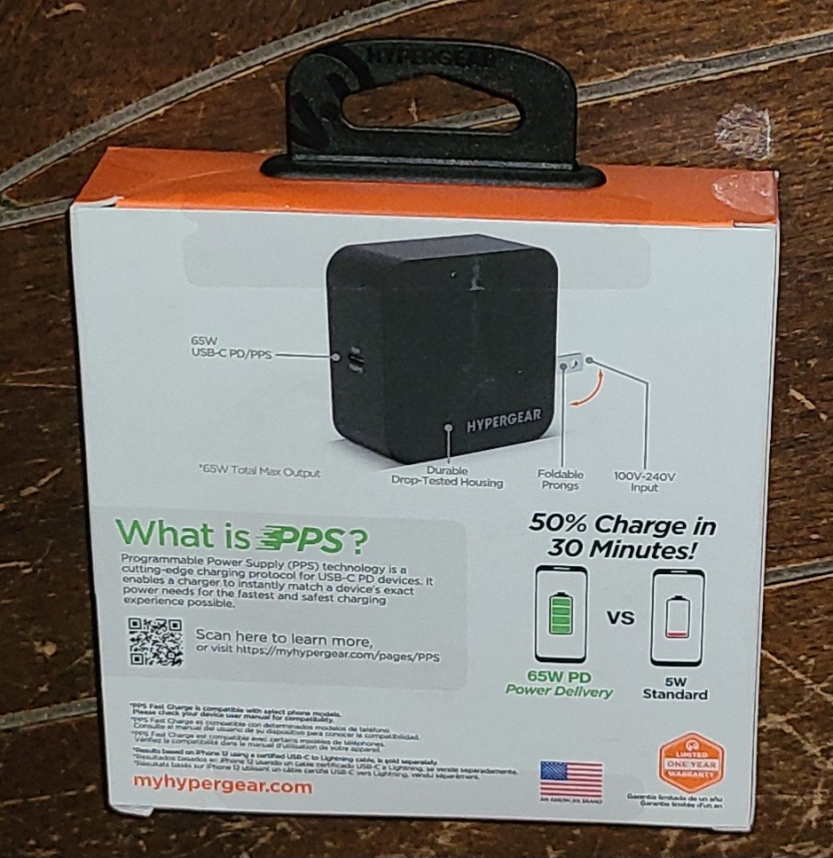 Hypergear *Black* SpeedBoost 65W USB-C PD Wall Charger