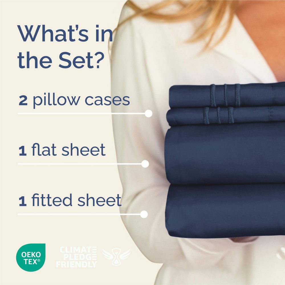King Size 4 Piece Sheet Set - Comfy Breathable & Cooling Bed Sheets Set - Hot...