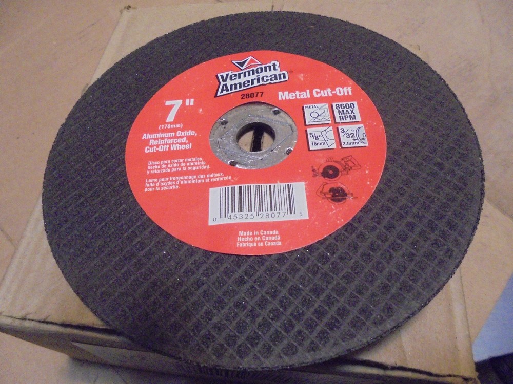 Metal aluminium oxide 7" cutoff wheel
