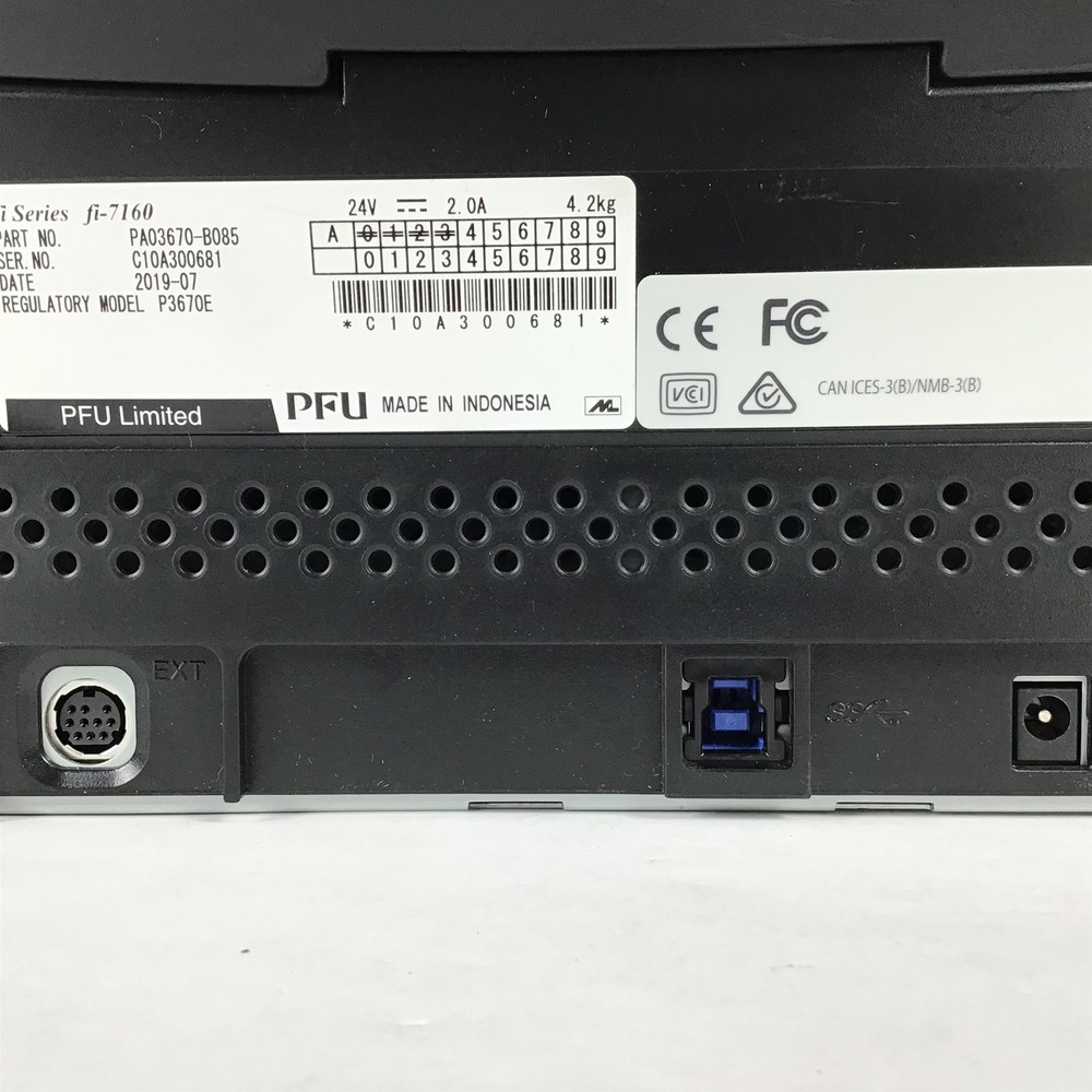 Fujitsu fi-7160 Color Duplex Workgroup Document Scanner w/ Adapter & USB