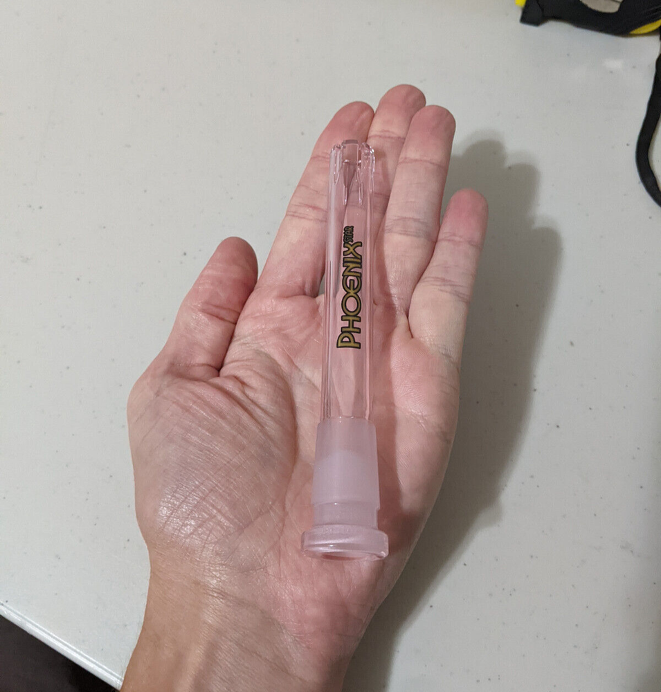 4" Inch 18mm/14mm Downstem Glass Slide Full Pink MATRIX Perc Diffuser