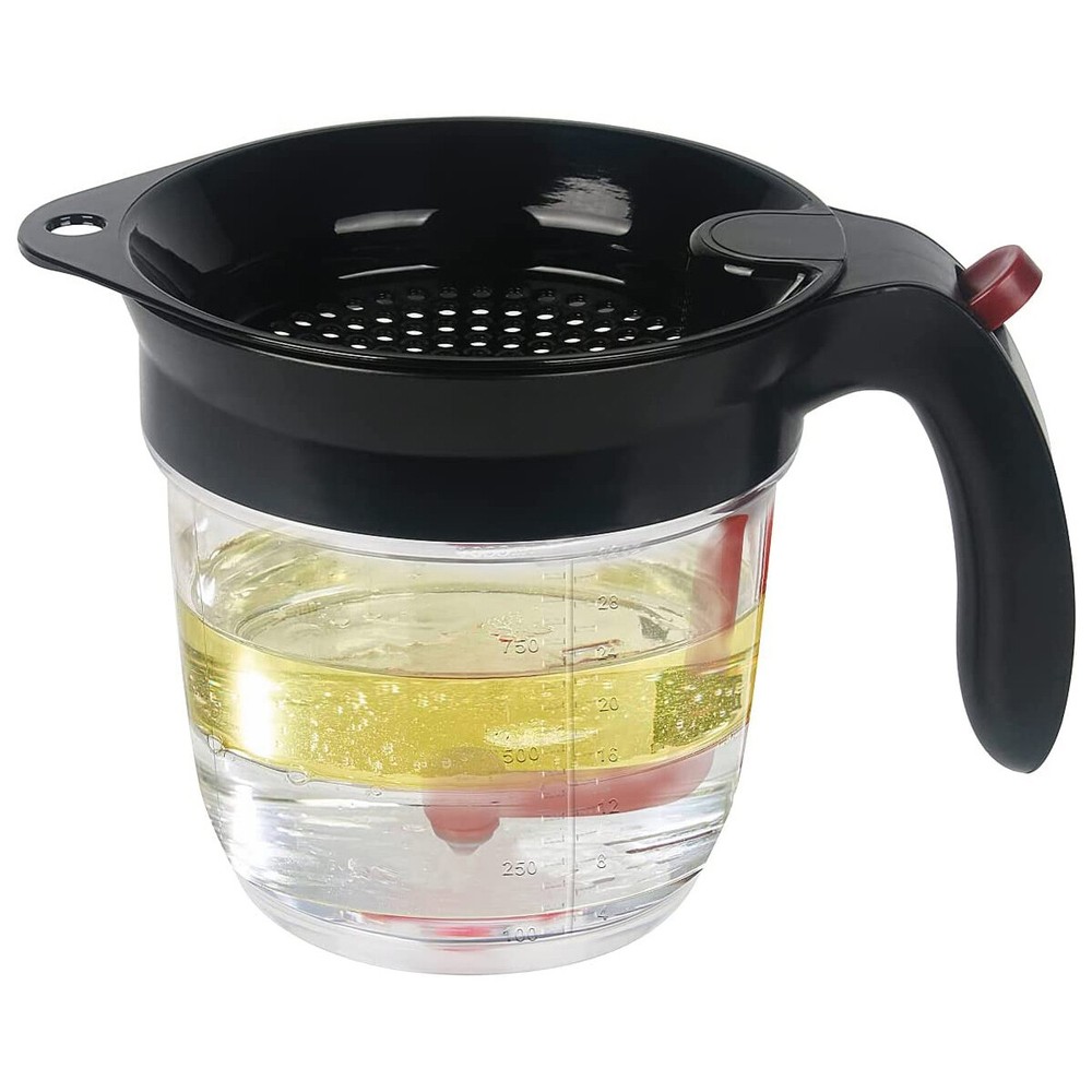 Gravy Fat Separator With Bottom Release 4 Cup Grease Separator with Strainer 1L