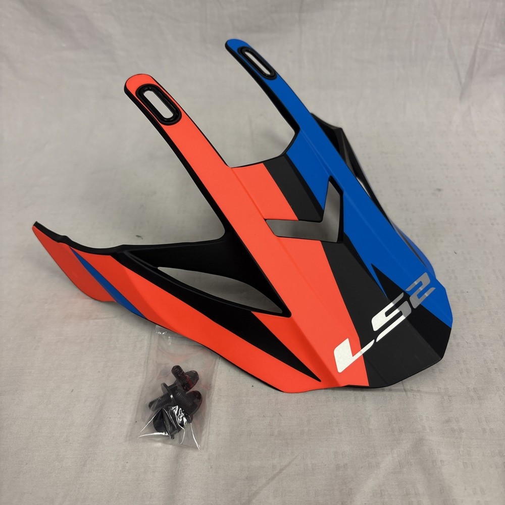 LS2 Gate/Fast Helmet Replacement Visor Peak TwoFace Blue/Orange