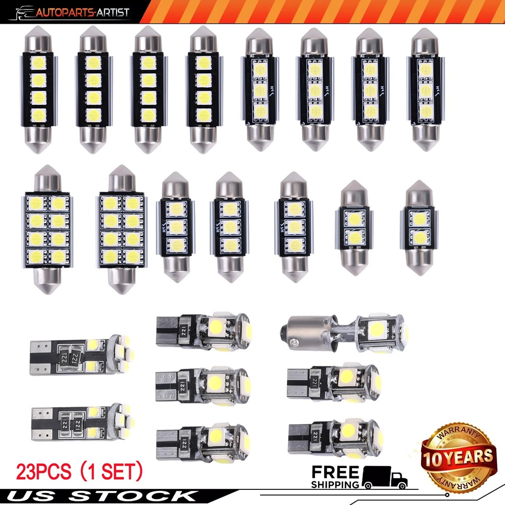 23x LED Car Interior Inside Light Dome Trunk Map License Plate Lamp Canbus Bulbs