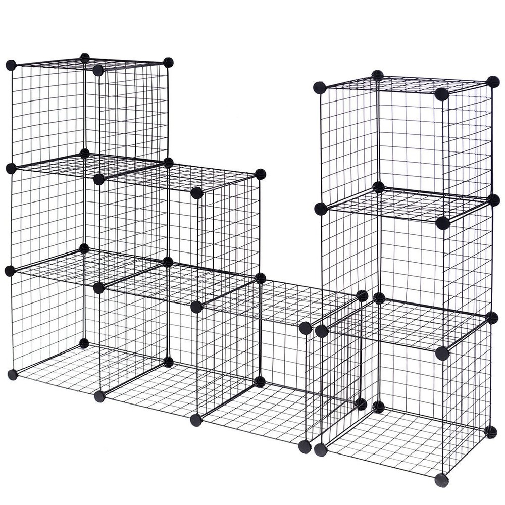 12 Cube Grid Wire Organizer Wardrobe Shelves Bookcase DIY