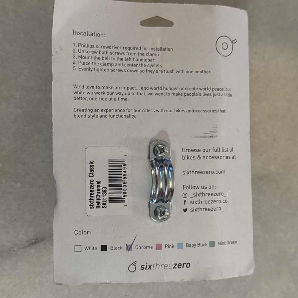 NEW - ELECTRA BICYCLE RINGER BELL Silver Aluminum