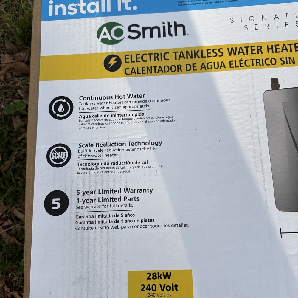 A.O. Smith Electric Tankless Water Heater-1055544