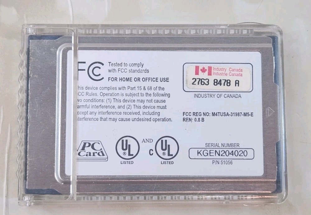 EigerCom 56K PC Card Fax/Modem