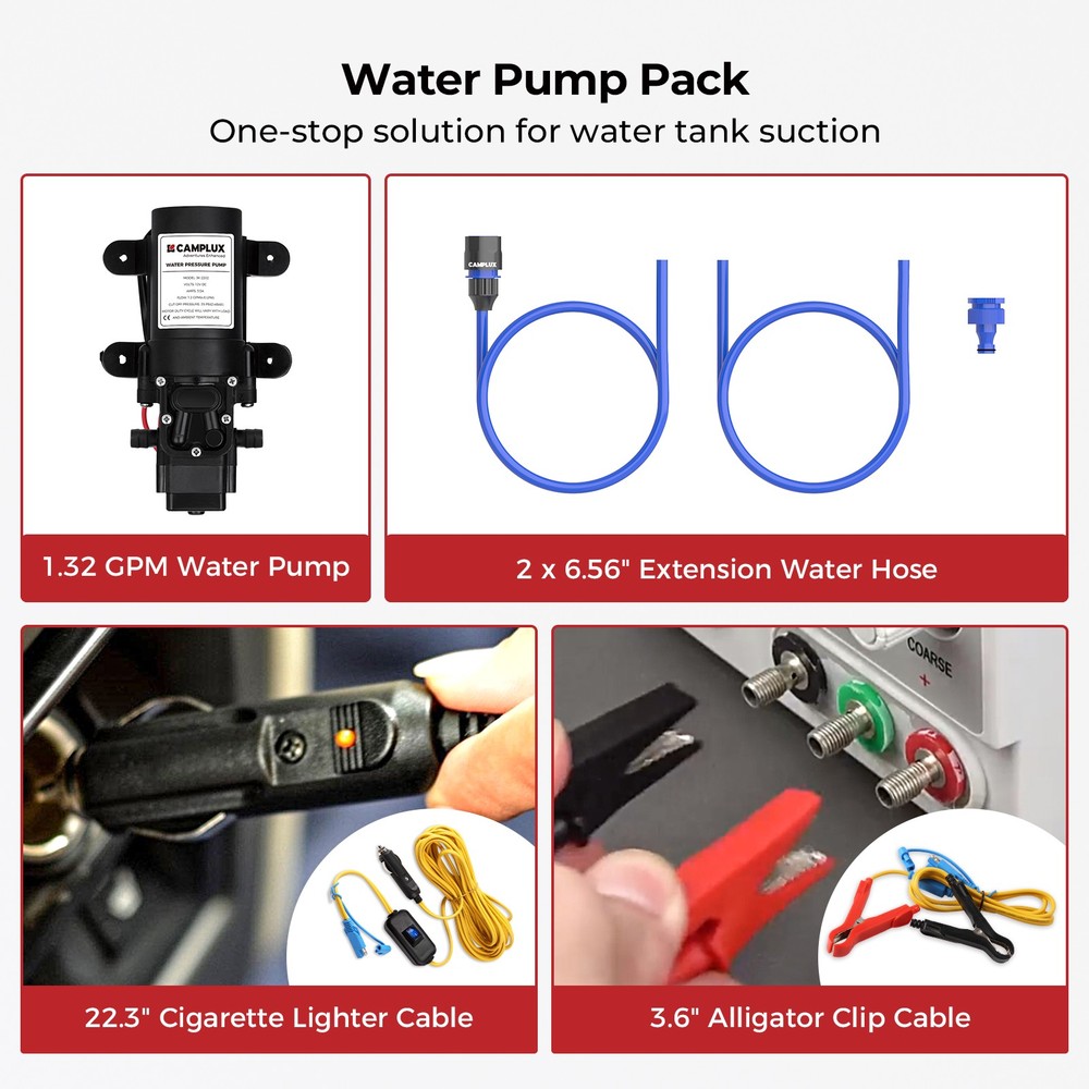 Camplux Tankless Hot Water Heater & Pump Kit Outdoor Portable Gas Water System