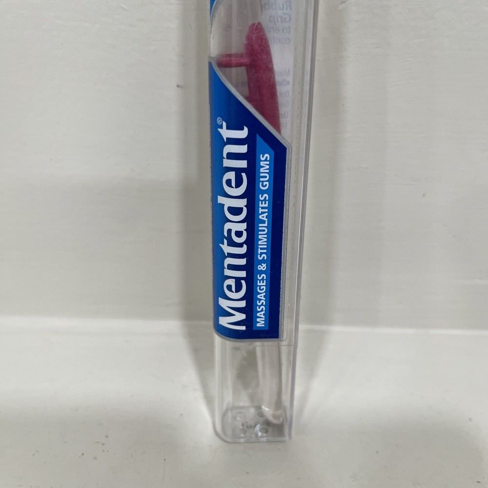 Mentadent 41 Toothbrush Soft Compact Head Flared Side Bristles Pink Grip Handle