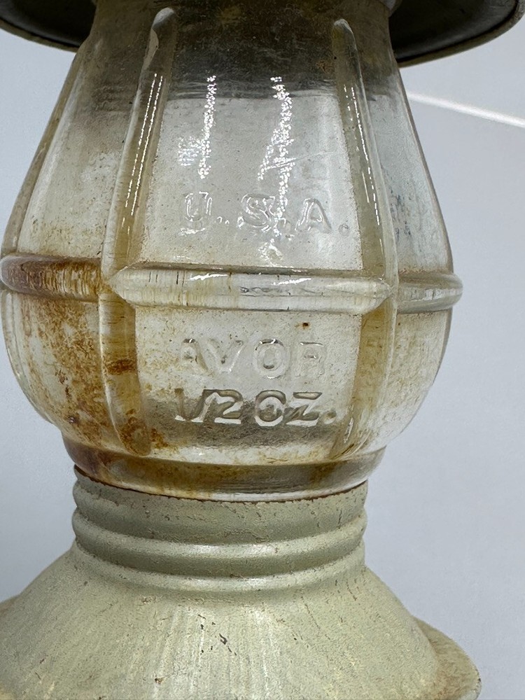 1940s LANTERN Embossed Victory Glass CANDY CONTAINER Vintage E&A 443 C