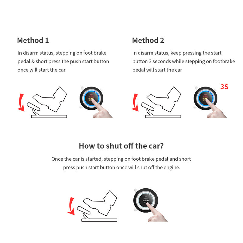 Car passive keyless entry remote engine start keyless button system lock unlock