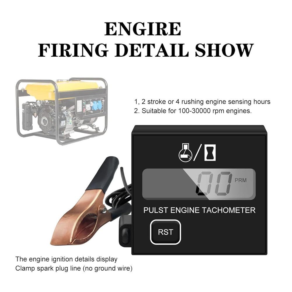 Digital Chainsaw Tachometer Small Engine Tachometer Digital Display Pulse Speedo