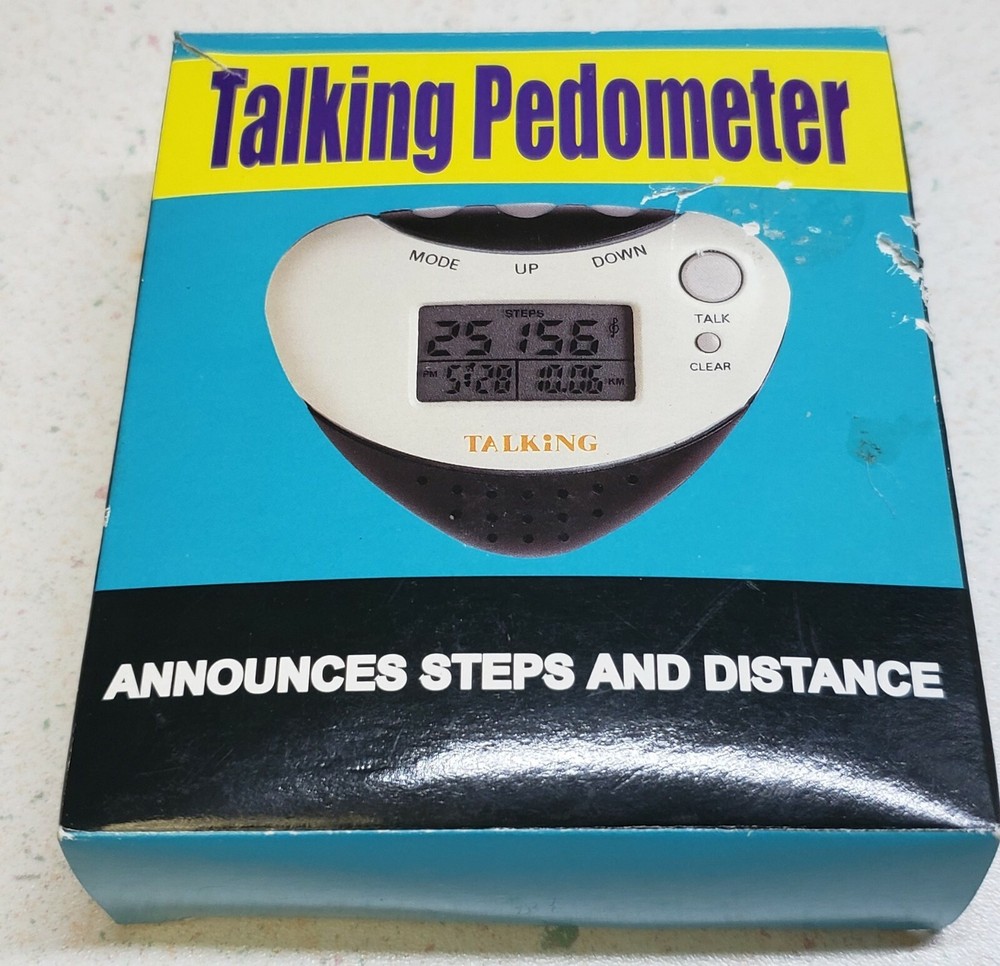 Talking Pedometer Announces Steps and Distance