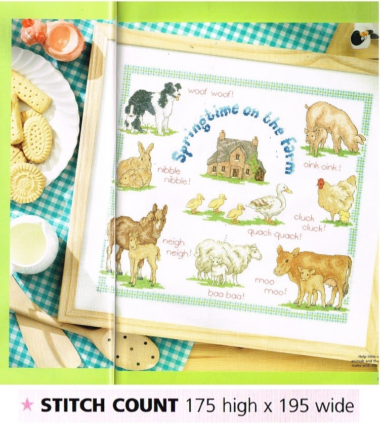 SPRING ON THE FARM      CROSS STITCH PATTERN  ONLY    ALS - EE