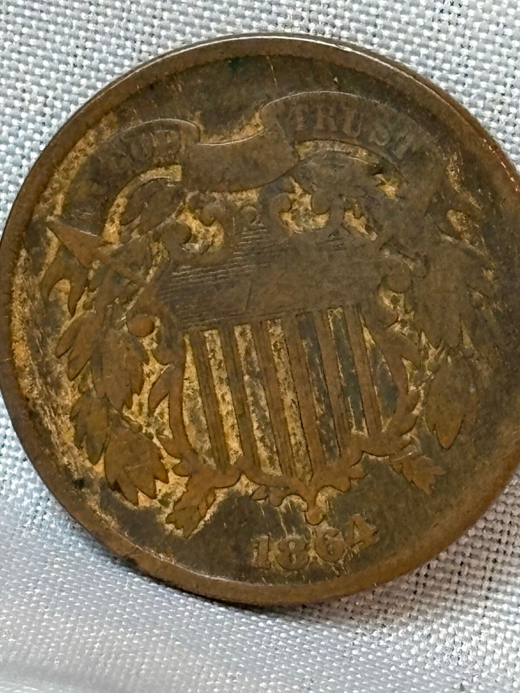 1864 2 Cent Piece & 1867 Shield Nickel