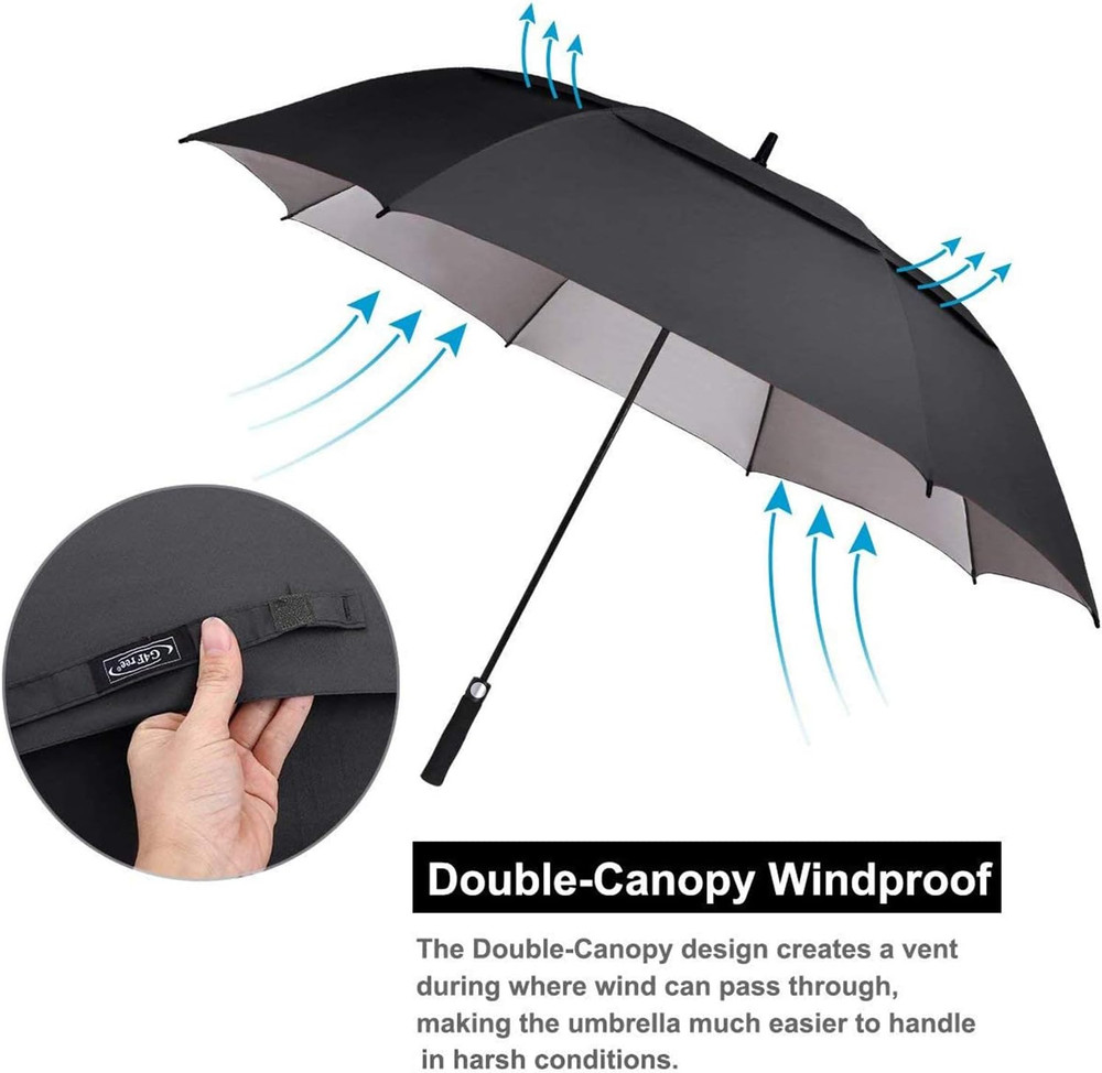 54/62/68 Inch Extra Large Windproof Golf Umbrella UV Protection Automatic Open D