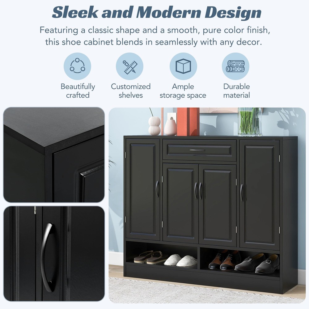 Space-saving Design Side Board Minimalist Shoe Storage Organizer