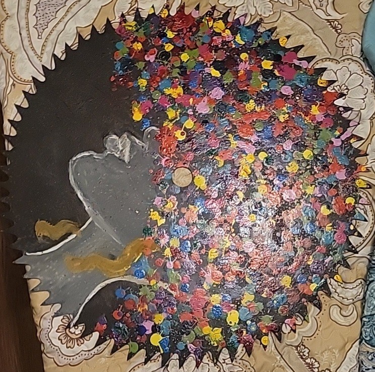 Hand Painted Saw Blade African Art
