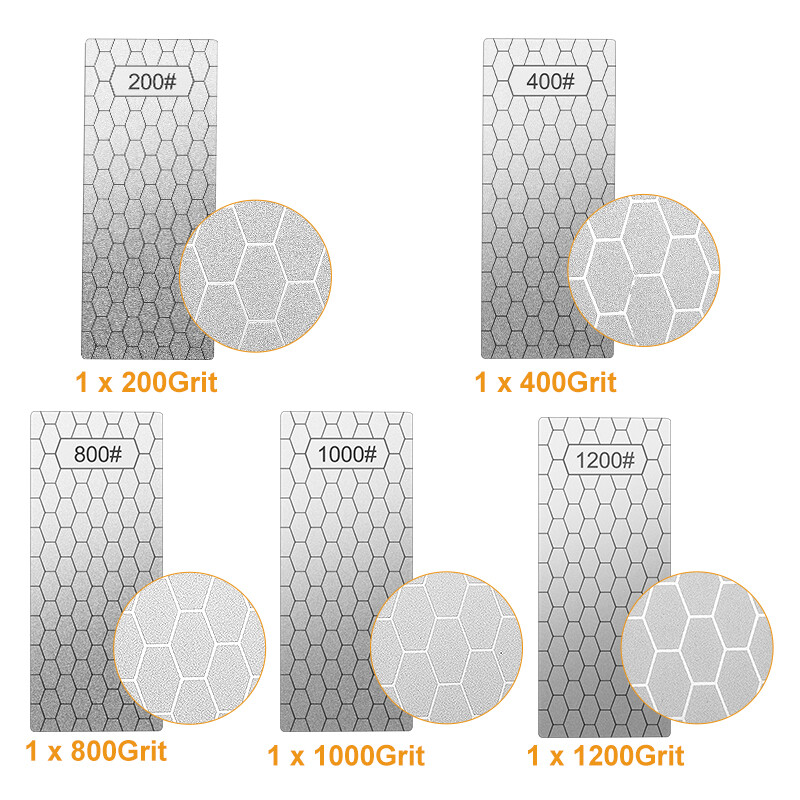 5pcs Diamond Sharpening Stone Knife Sharpener Grindstone Whetstone Kitchen Tools