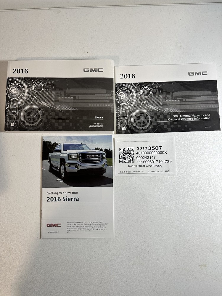 2016 GMC Sierra Owner Manual Set