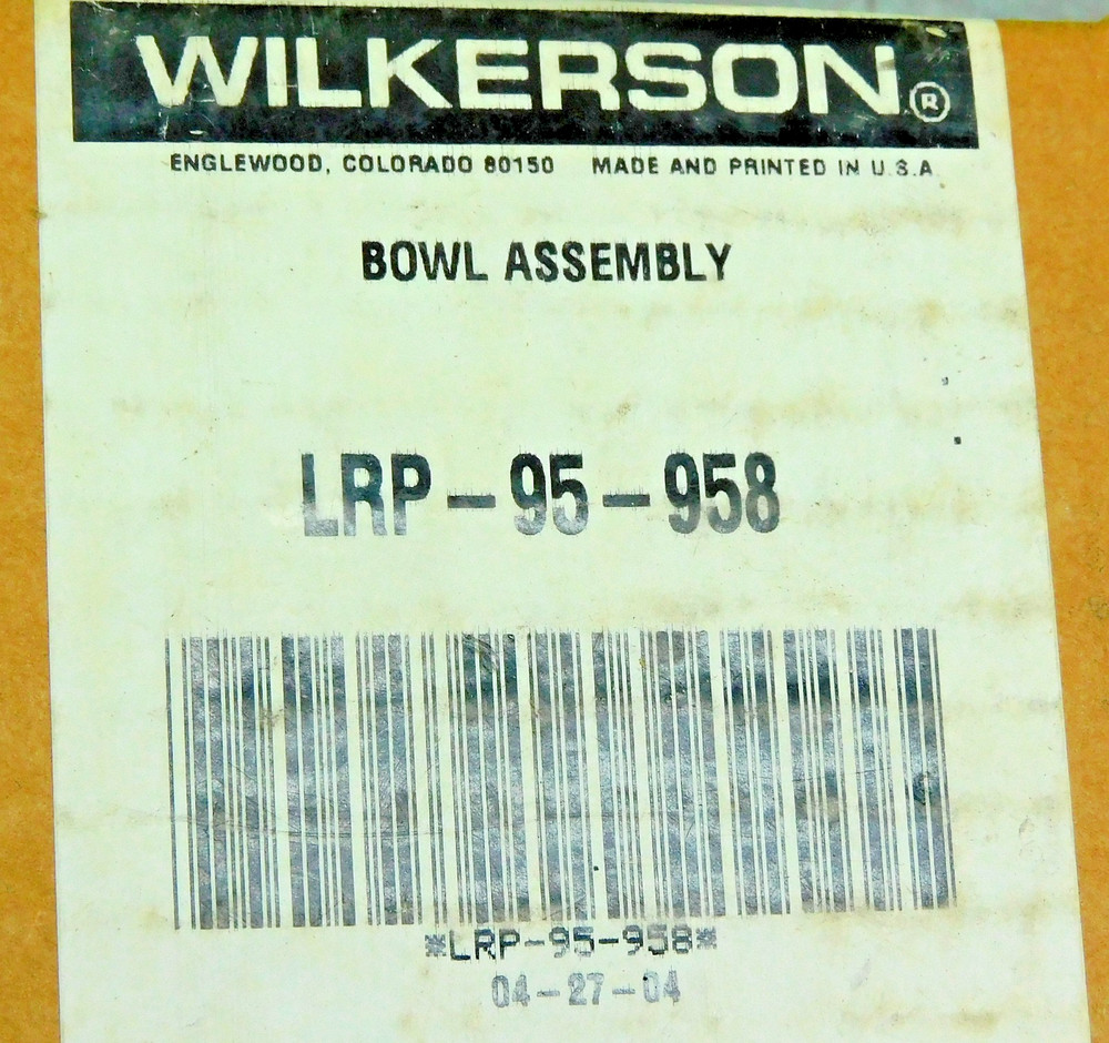 Wilkerson LRP-95-958 Plastic Bowl Assembly Kit