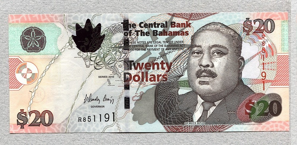 BAHAMAS 20 Dollars 2010 P74Aa UNC