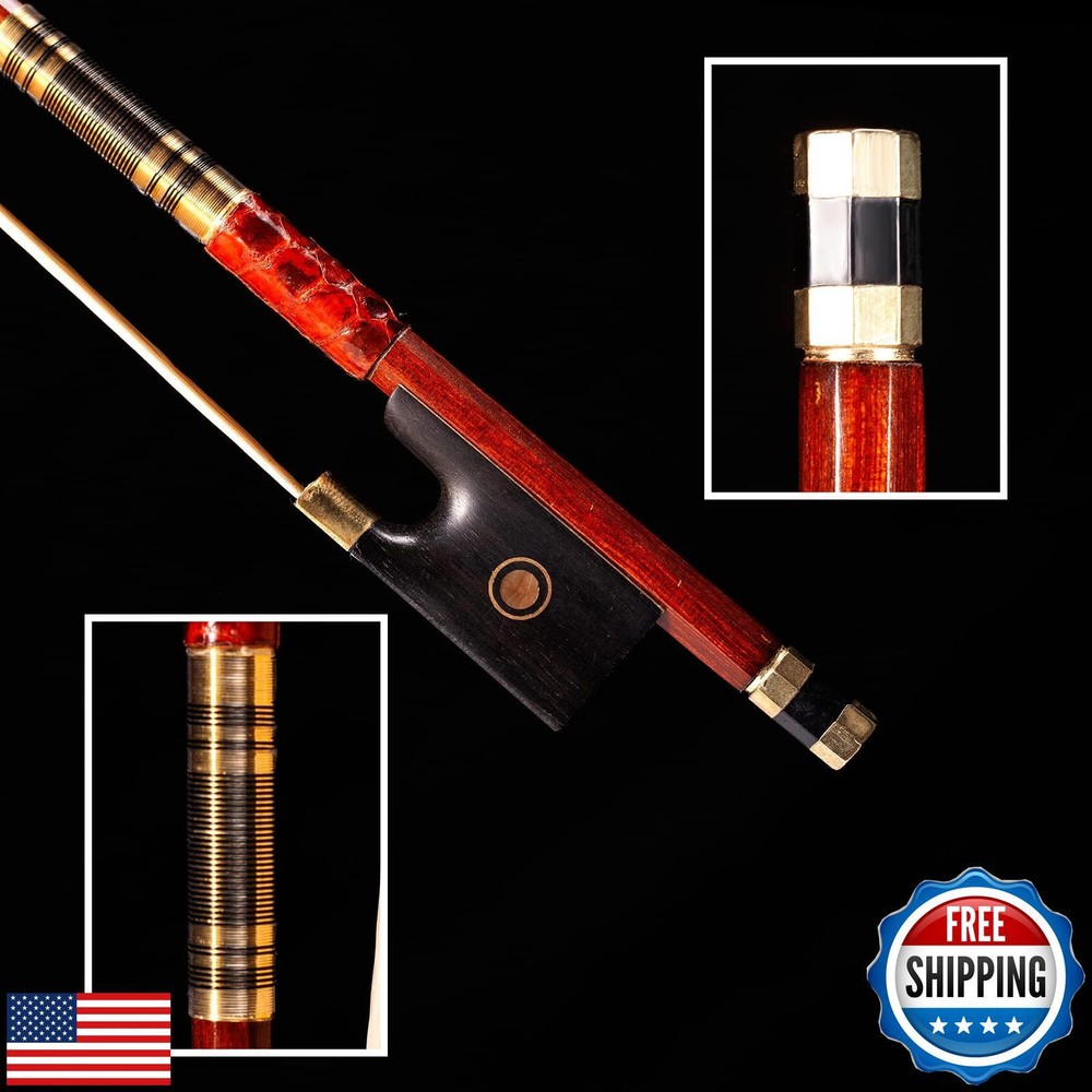 AMZZ Advanced 4/4 Pernambuco Violin Bow – Handmade, Lightweight and Balanced,