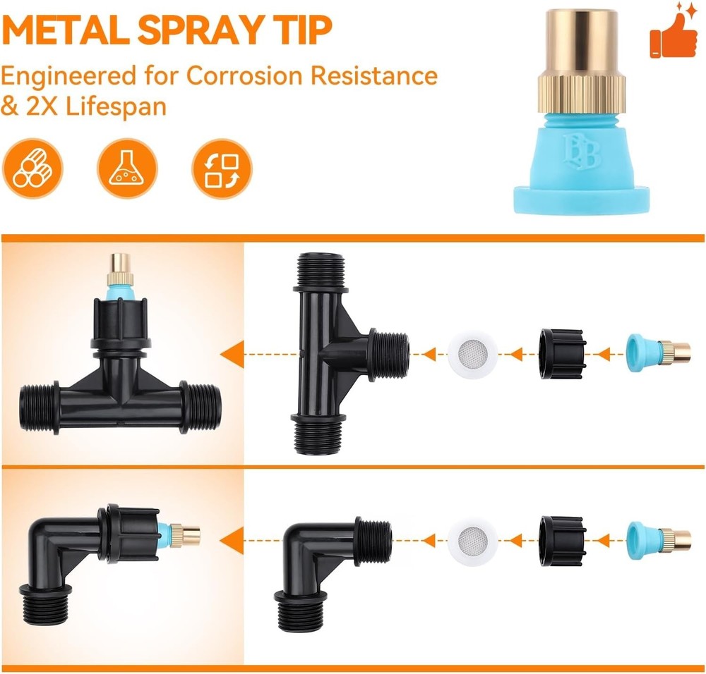 Heavy-Duty 6-Nozzle Poly Boom Wand with 3/8" Connection for Ultimate Coverage