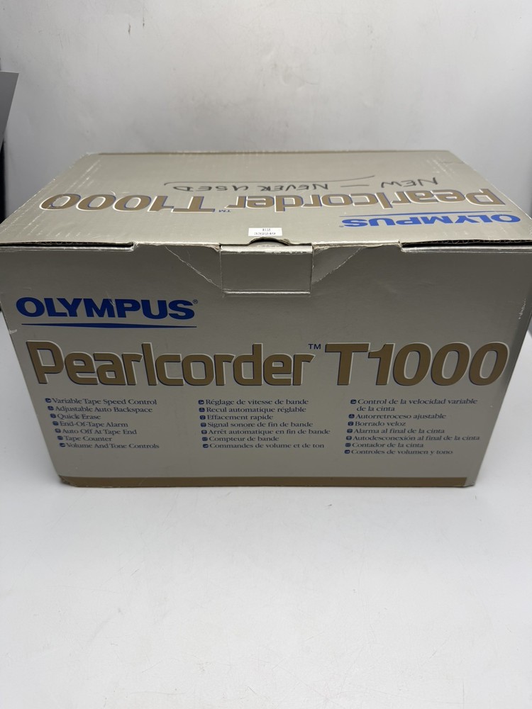 Olympus Optical Pearlcorder T1000 Microcassette Transcriber Complete NEW