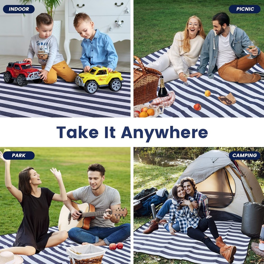 sapsisel 80”x 80” Picnic Blanket Extra Large, Waterproof and Foldabl