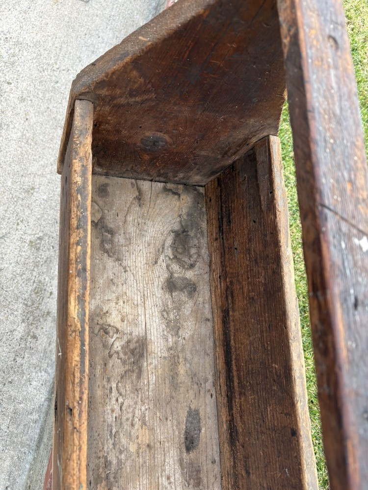 Vintage Handmade Wood Tool Caddy Tool Box Rustic Tray Extra Long.
