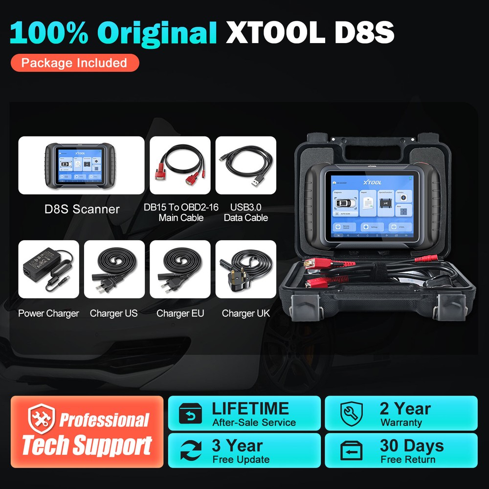 2024 XTOOL D8S Auto Full System Diagnositc Scan Tool E.CU Coding Topology Map
