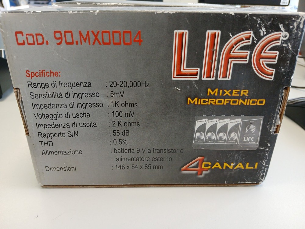 LIFE 90.MX0004 4 CHANNEL MICROPHONE MIXER