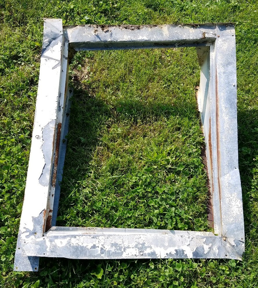 Architectural Salvage ANTIQUE WINDOW TRIM FRAME RUSTIC DISTRESSED GALVANIZED