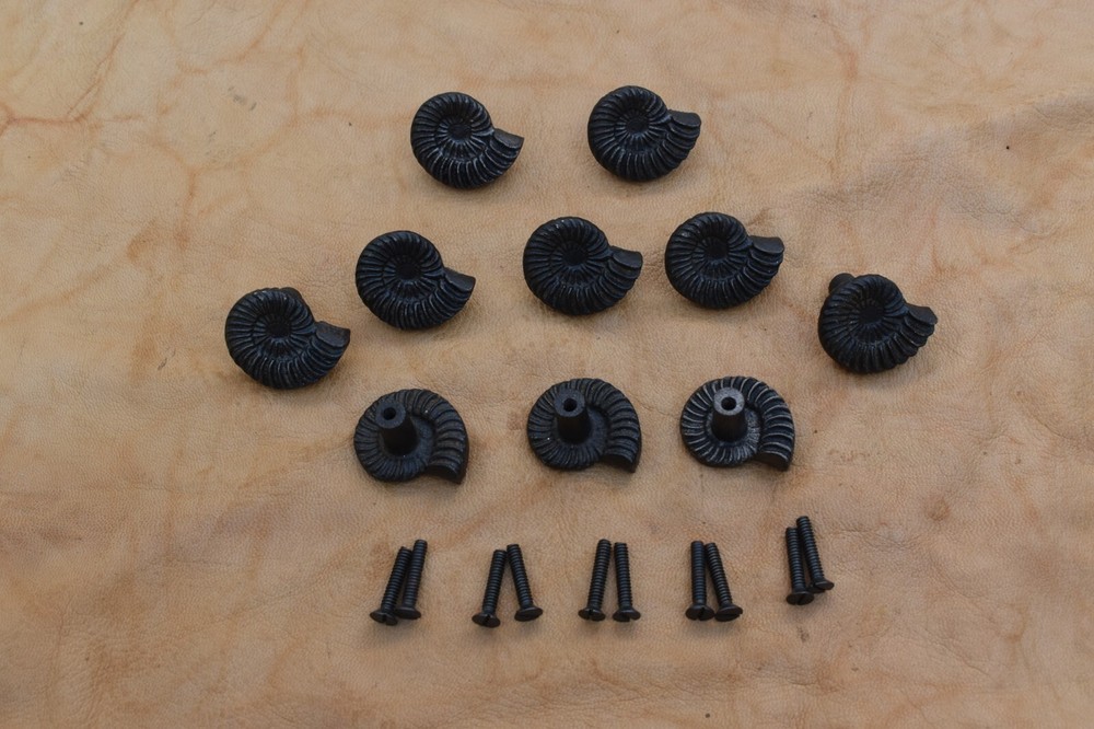 Cast Iron Knob Handles seashell shape vintage Drawer handle cupboard knobs 10 pc