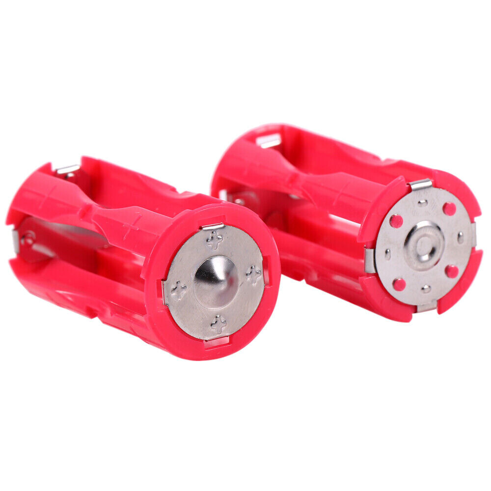 10PC 4AAA To C Size Parallel Battery Convertor Adapter Holder Cases Box Red NGF