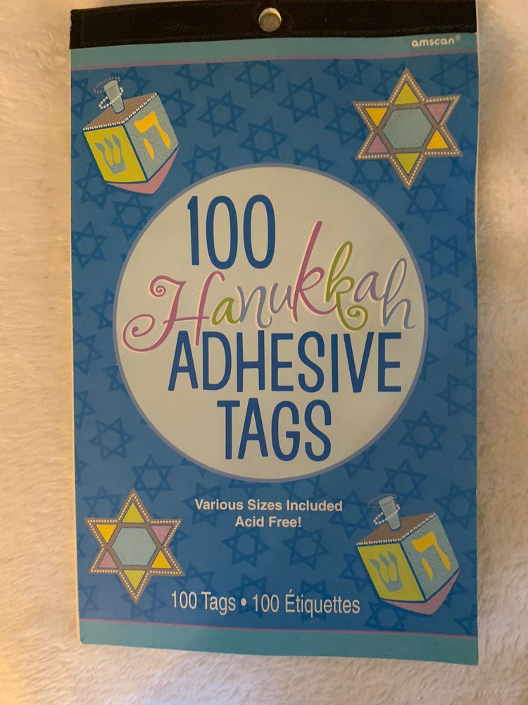 100 Hanukkah Adhesive Gift Tags Amscan New