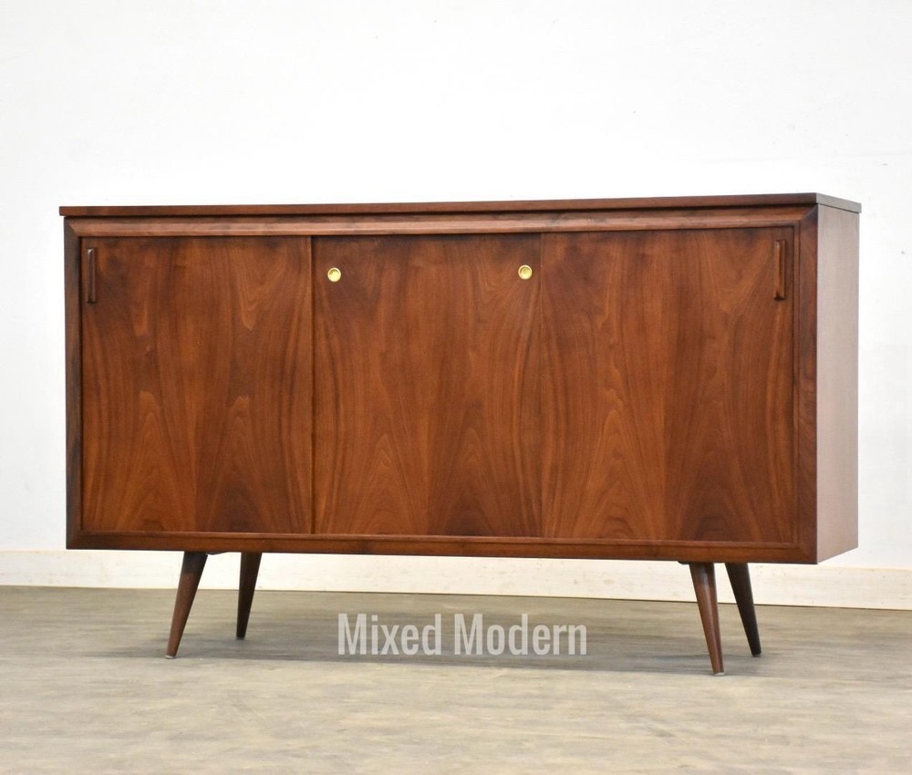 Refinished 57” Walnut Sideboard Credenza