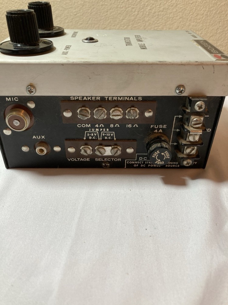 Vintage Bogen Model BT-20A Transistor Mobile Amplifier Untested Very Nice!