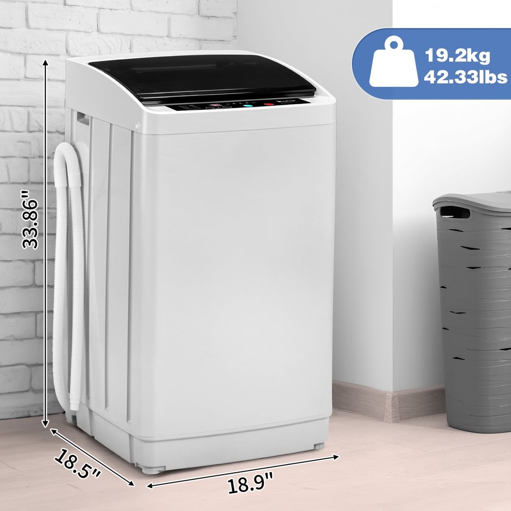 17.8Lbs Portable Fully Automatic Washing Machine W/ Drain Pump