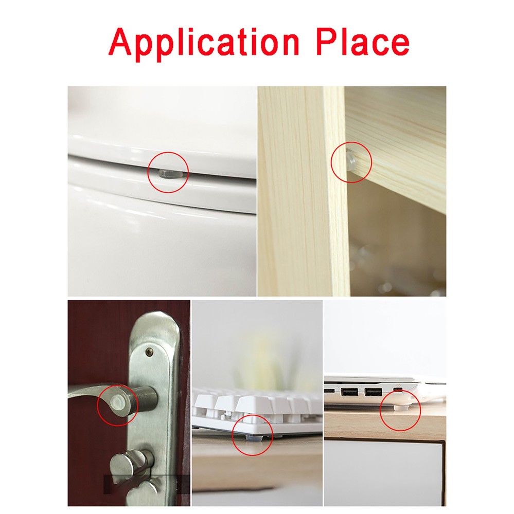 Kitchen Door Domed Anti Slam Cabinet Cupboard Protector Soft Silicone Buffer Pad