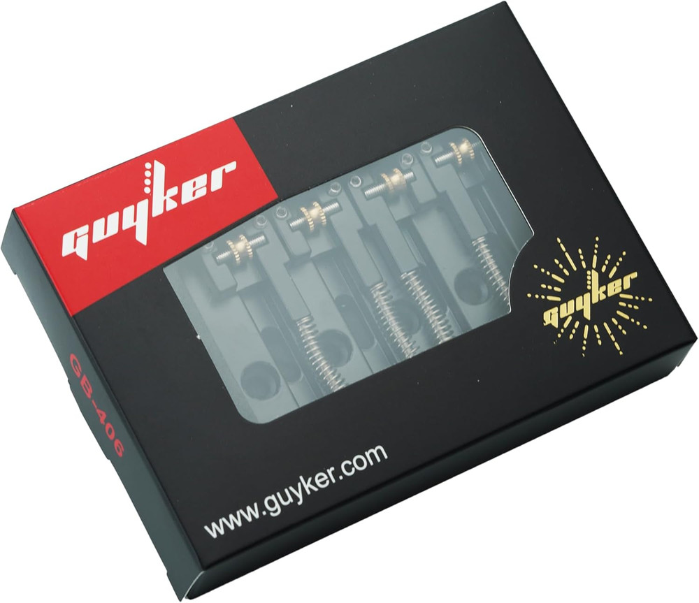 Black 4 String Bass Bridge with Roller Saddles