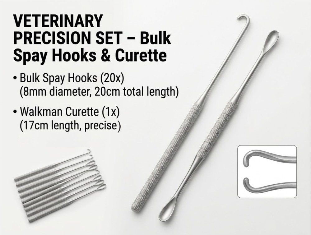 Spay hook 20 pices and valkman currettets Set