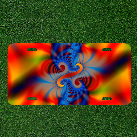 Creative Personalized Car License Plate With Abstract Fractal Artwork