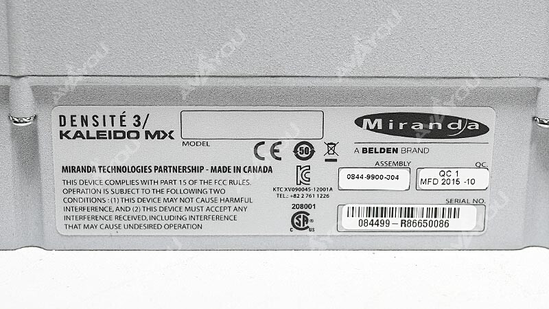 Miranda GV Densite 3 Kaleido MX 3RU - 2x PS and CPU-ETH2 Frame Controller Card